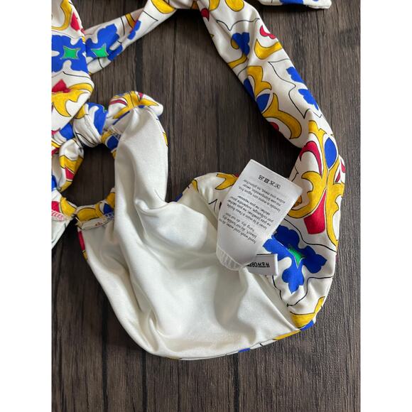 We Wore What Pearl Tile Bandeau Bikini Top Womans Small - Picture 4 of 8